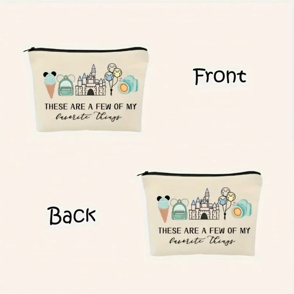 🏰 Disney Inspired Vacation Cosmetic Makeup Bag Disneyland Magic Kingdom Snacks - Picture 8 of 8